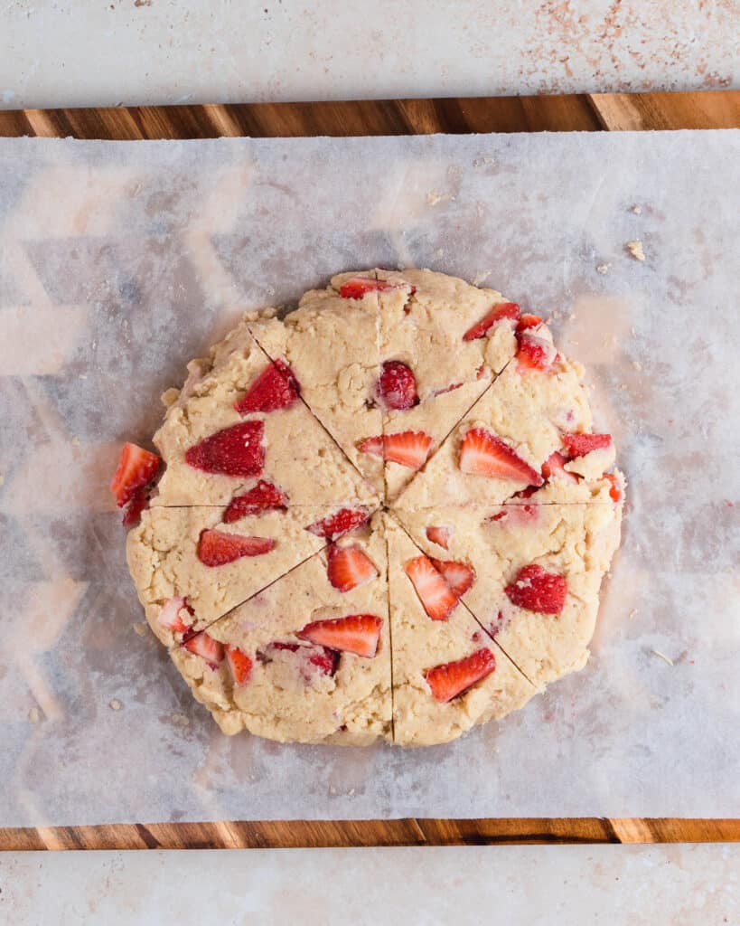 Strawberry and cream scones wedges