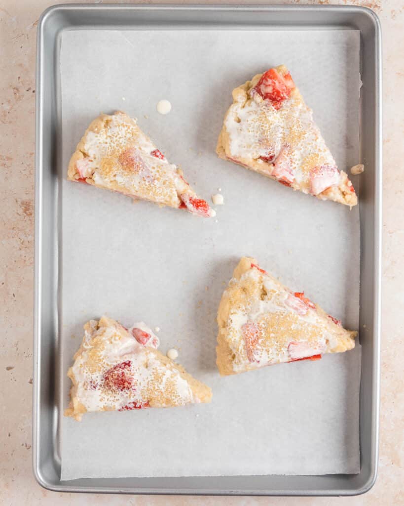 Strawberry and cream scones wedges