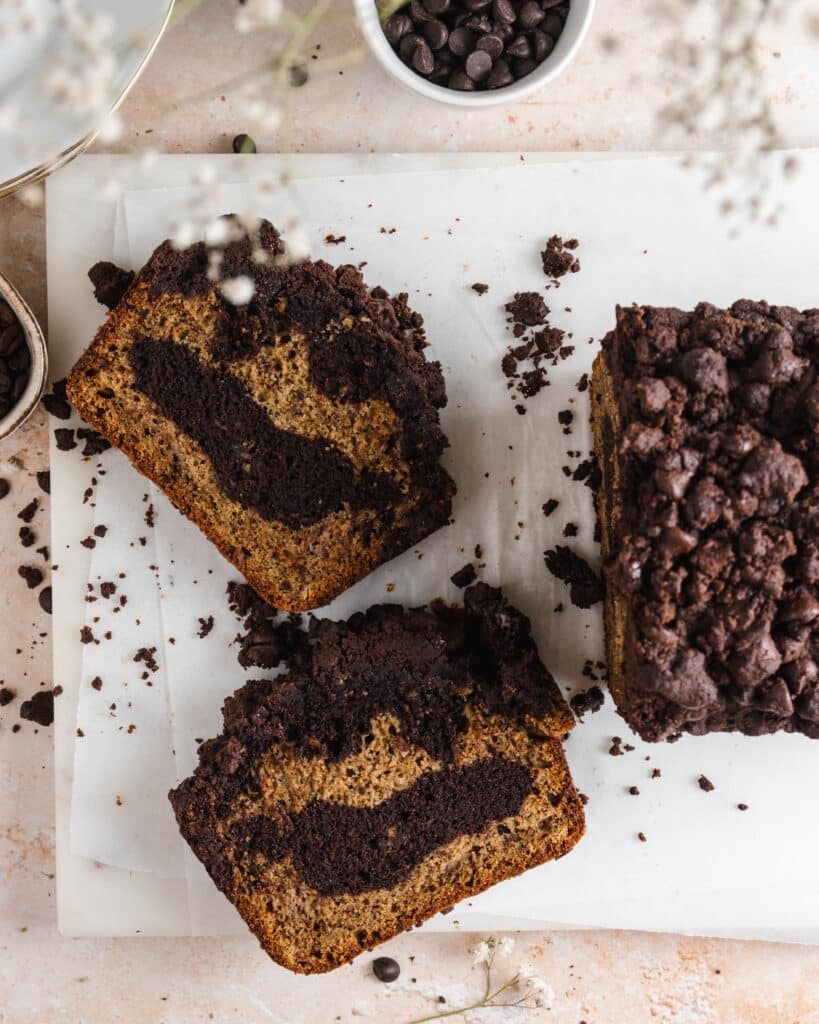 Marbled Banana Crumb Coffee Bread